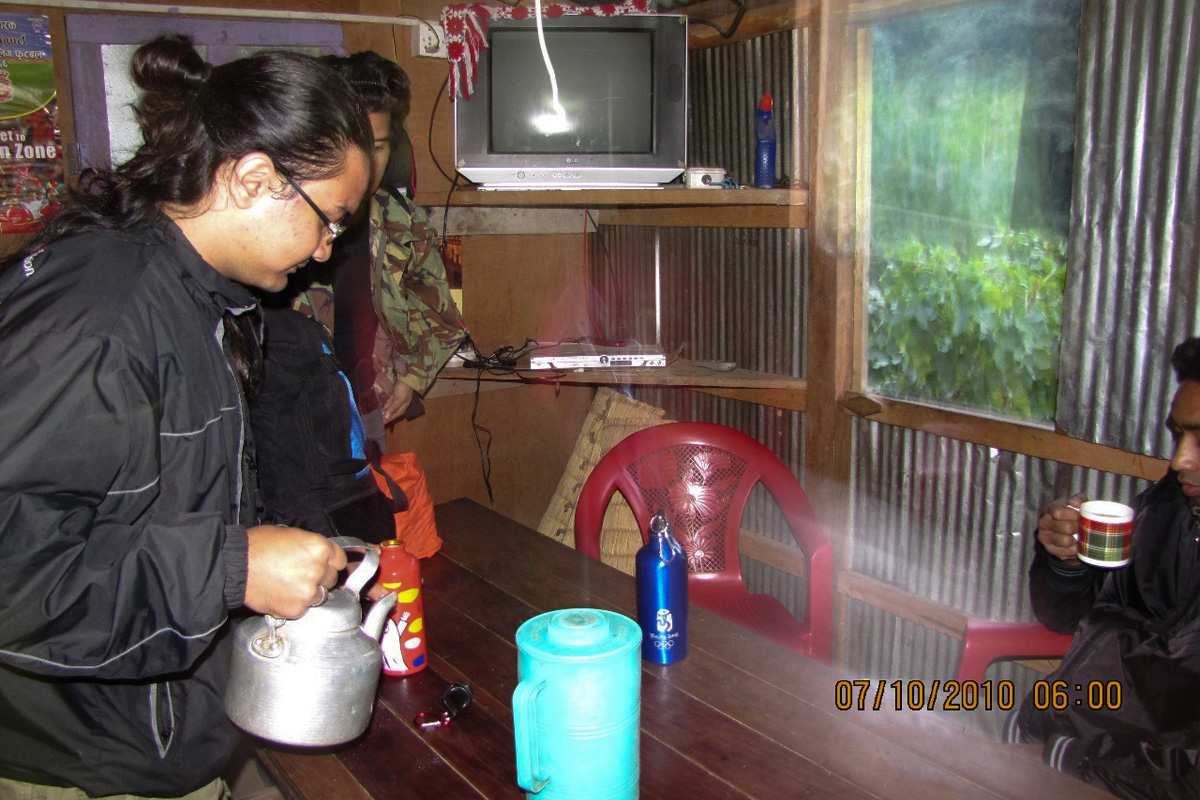 Teahouse in Nepal in 2010